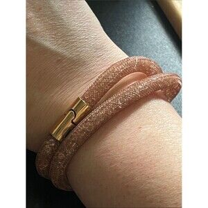 New in box Swarovski Stardust Double Wrap Bracelet Rose Gold Boxed